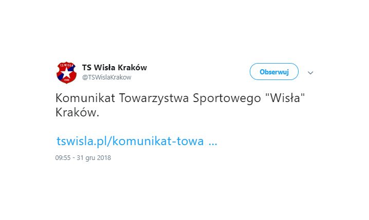 Komunikat TS Wisła Kraków ws. przelewu! HIT!